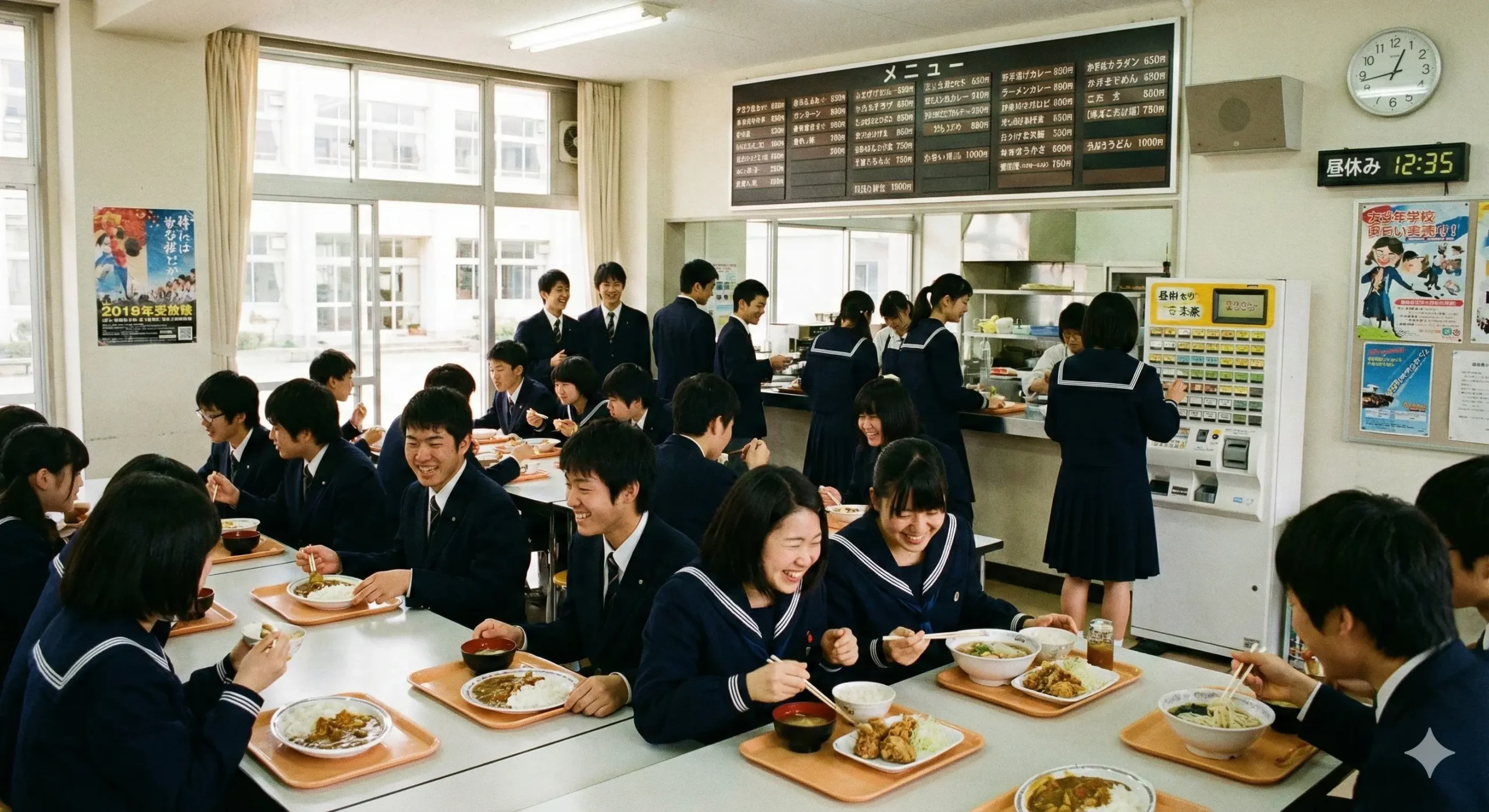 School cafeteria dining